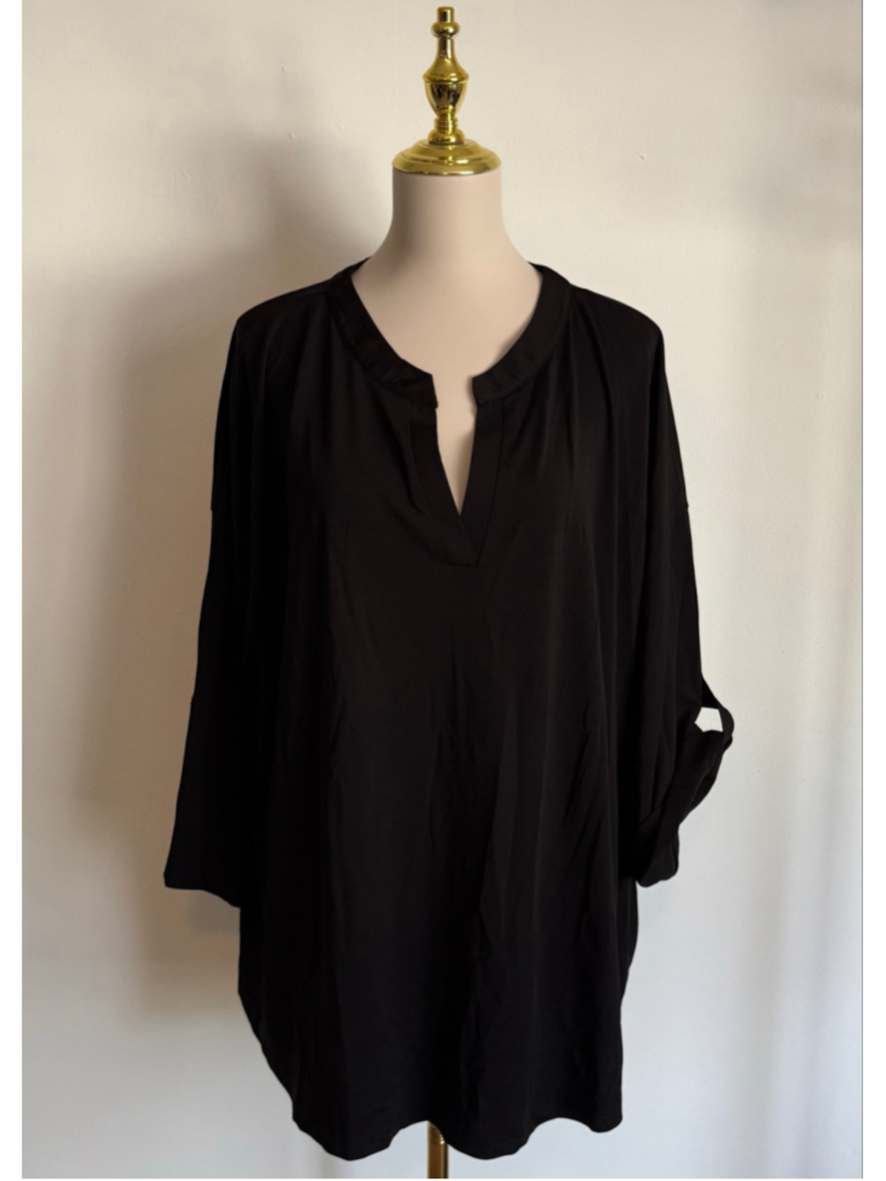 Women's White Birch Black Blouse, Size 2X